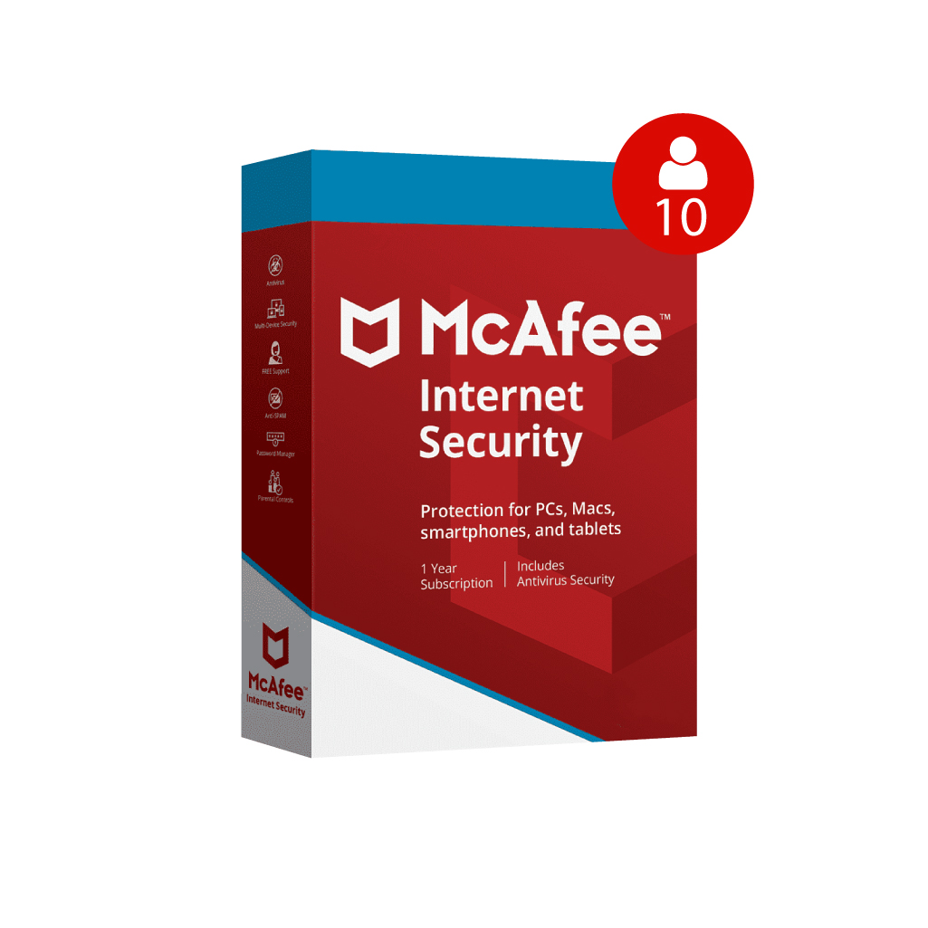 McAfee Internet Security 10 Usuarios por 1 año